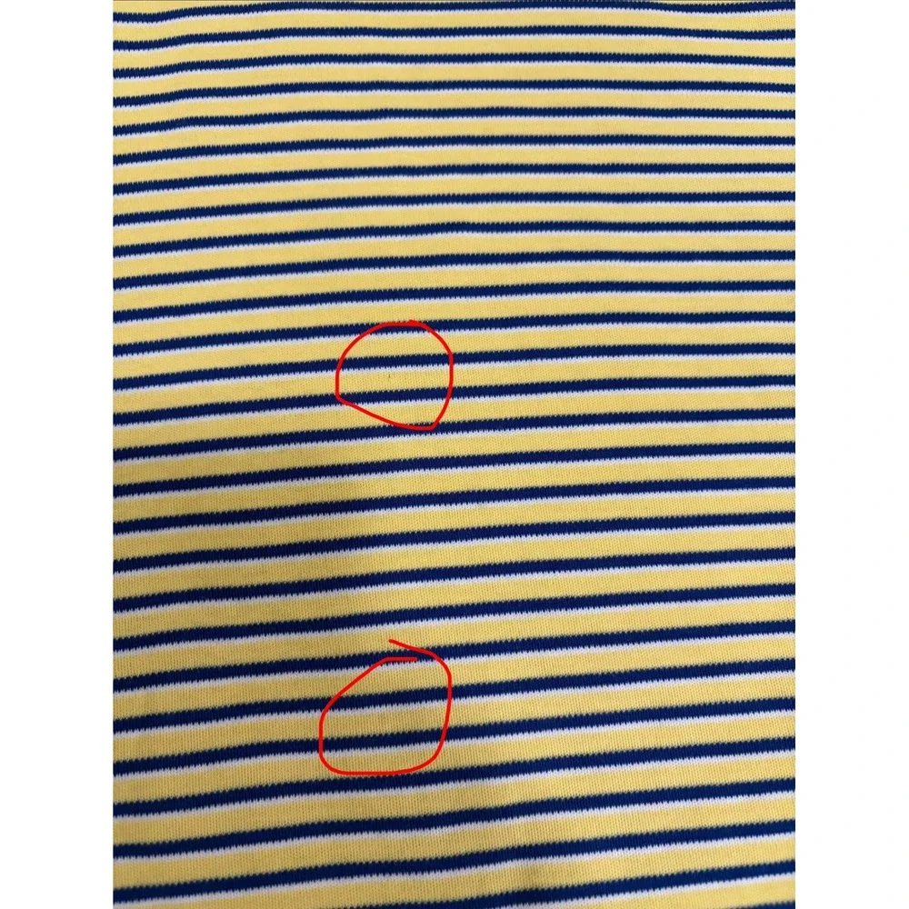 Polo Ralph Lauren Mens 2XLT Tall Polo Shirt Yellow Blue Striped Cotton Pony
